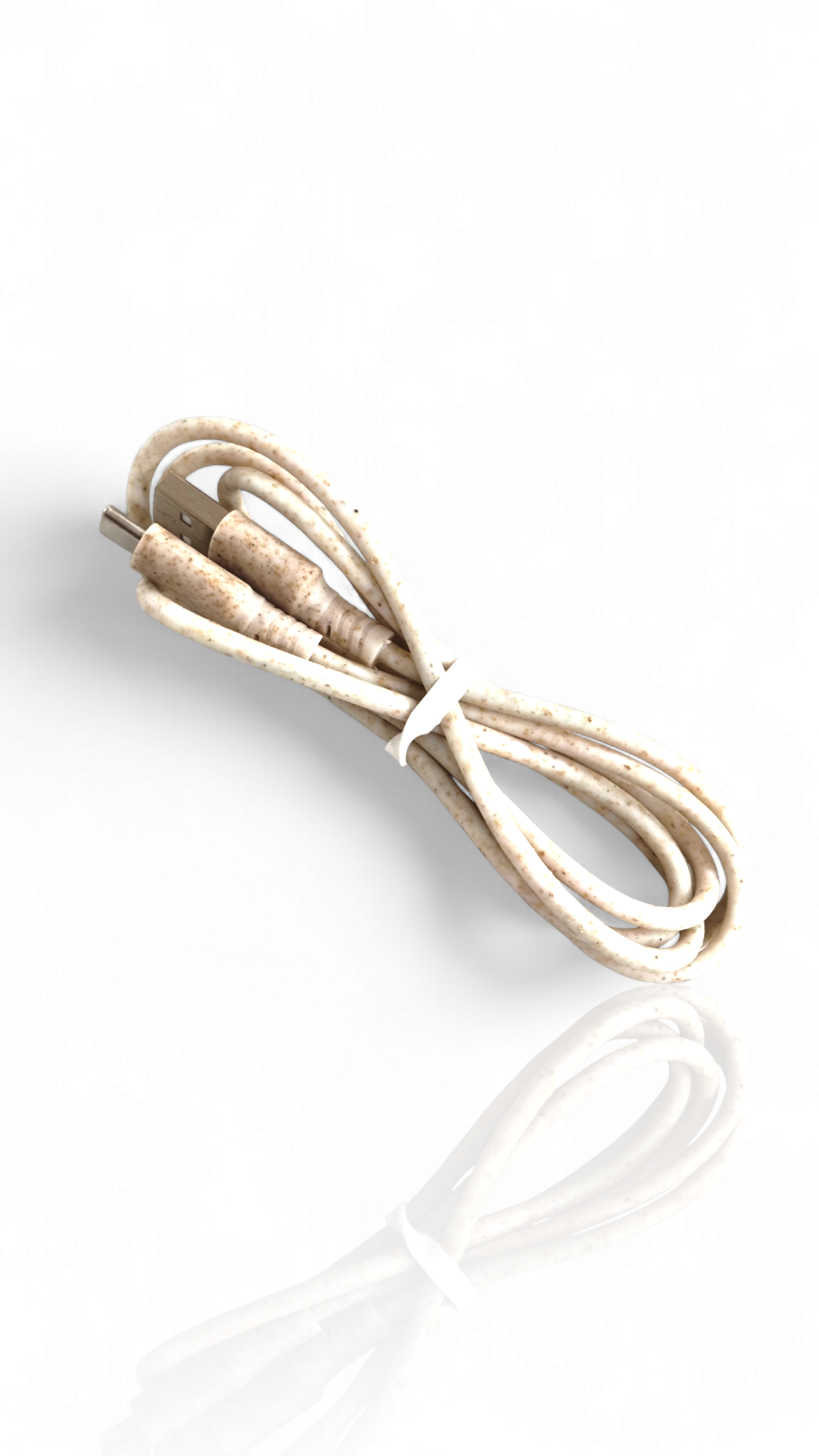 Wheat straw usb c cable top view