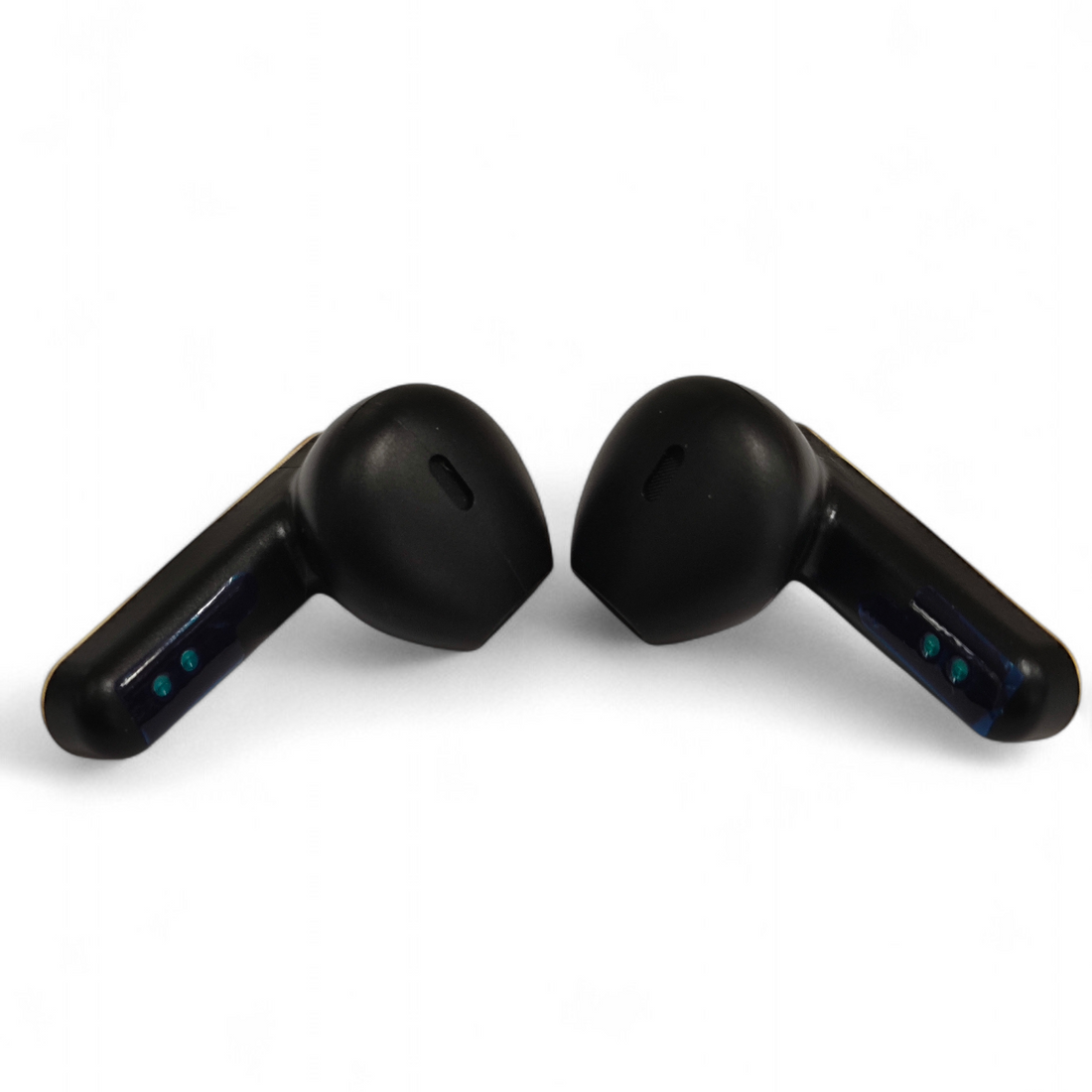 PurePods earbuds sitting on a clean white surface