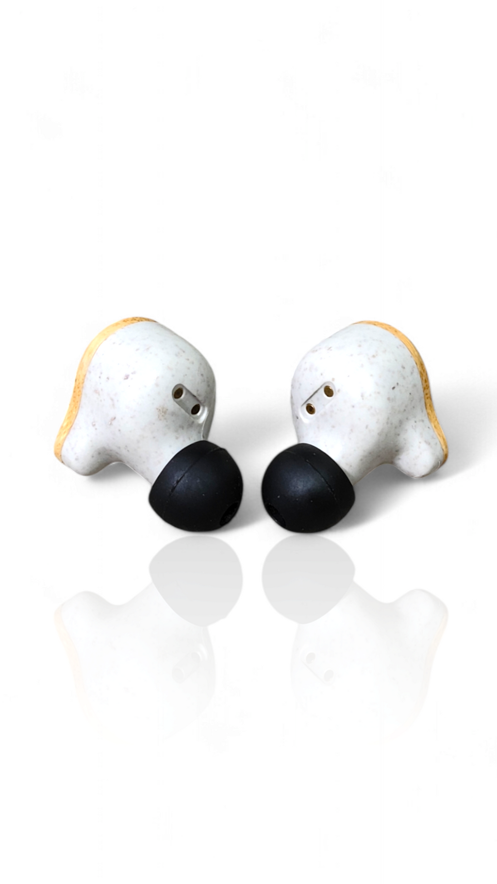 [PureBuds bamboo earbuds buds only] back view