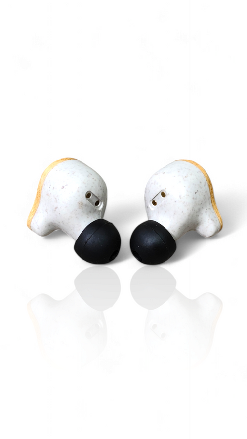 [PureBuds bamboo earbuds buds only] back view