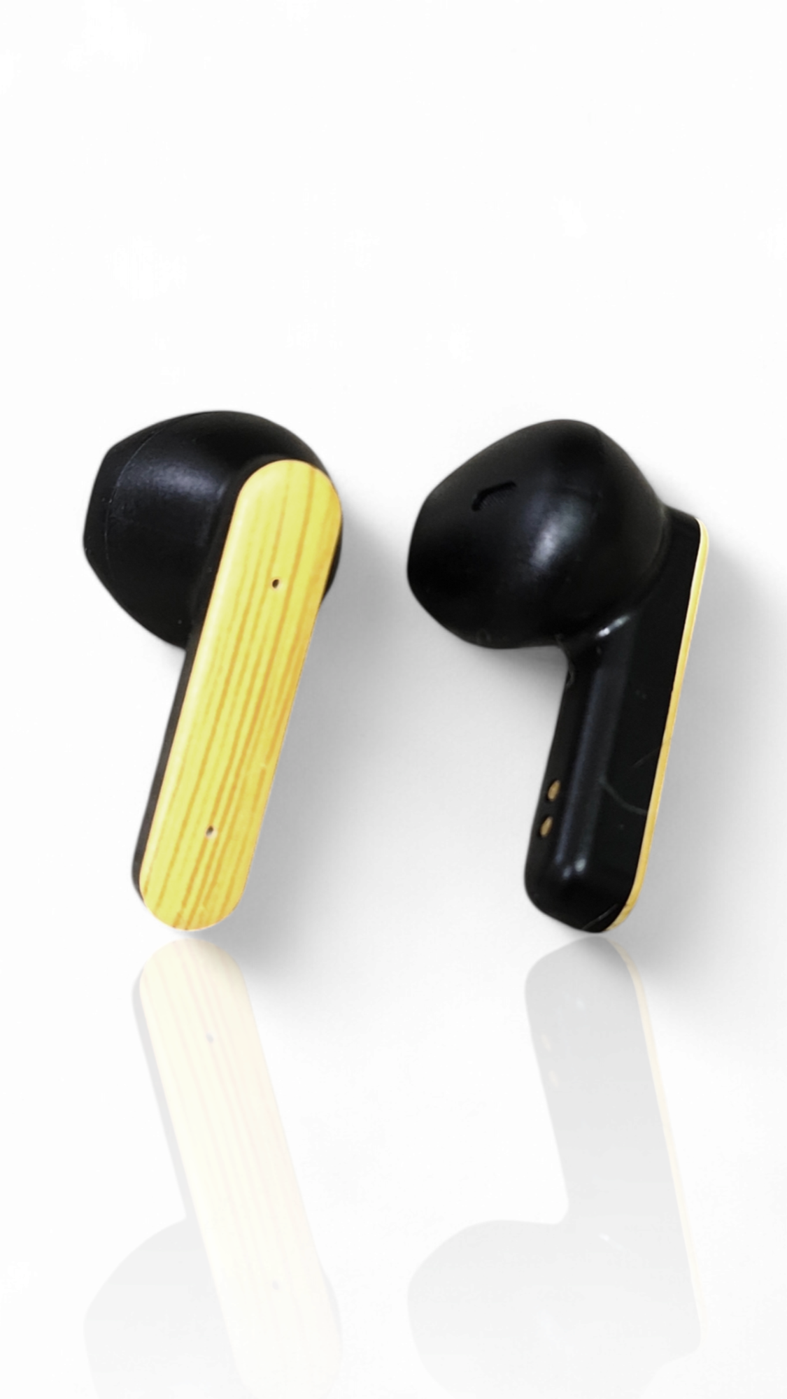 PurePods ear-buds close up