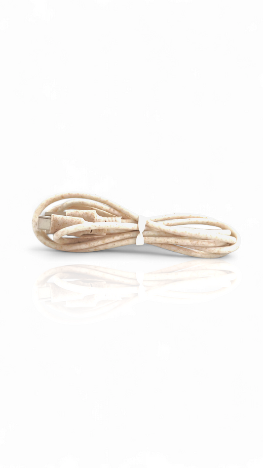 Wheat straw usb c cable front view
