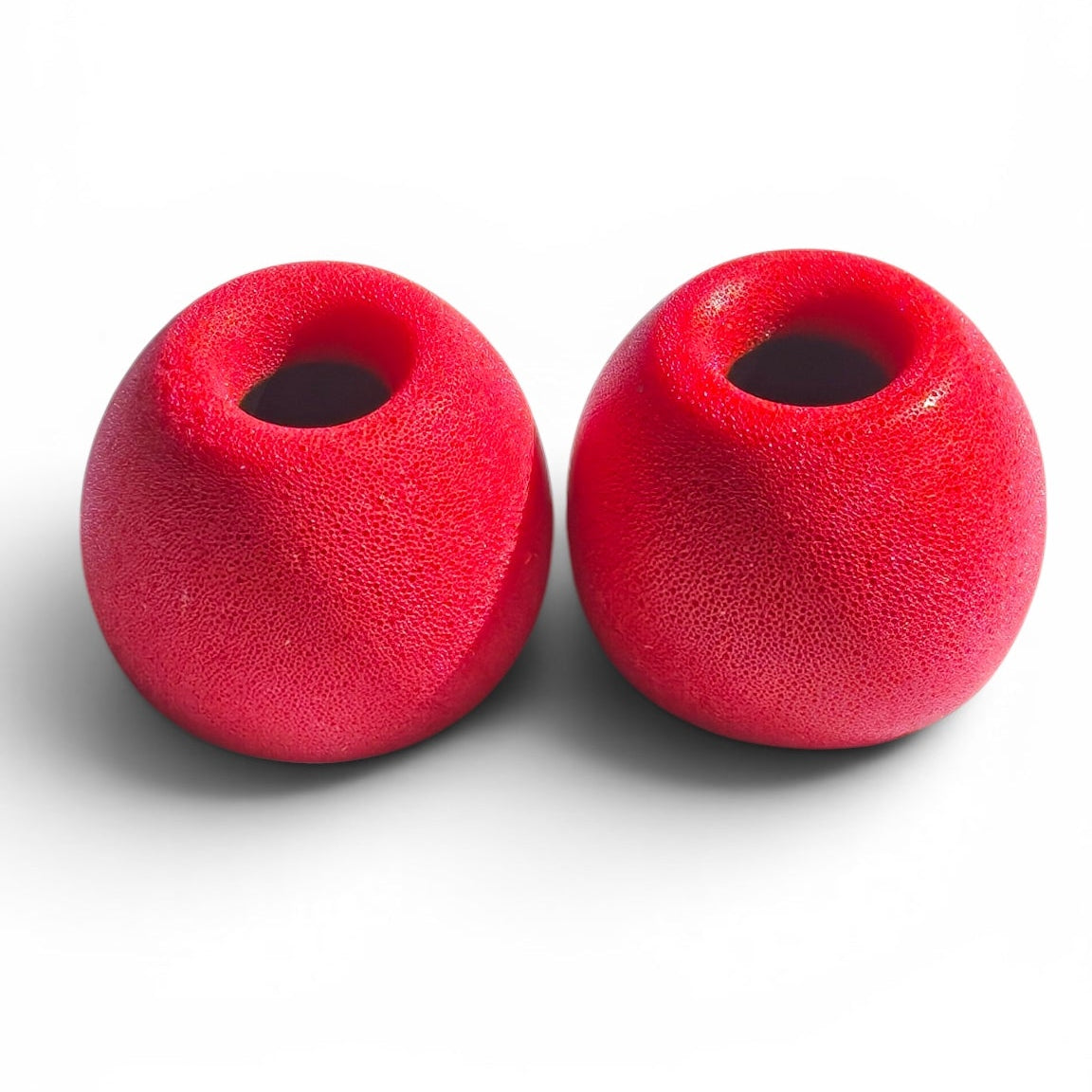Red memory foam ear tips by We Pure, made to fit PureBuds Pro earbuds